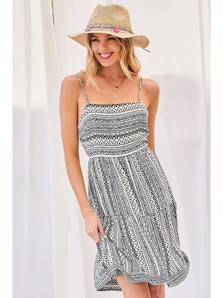 Whimsical Pattern Tier Dress