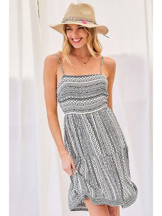 Whimsical Pattern Tier Dress