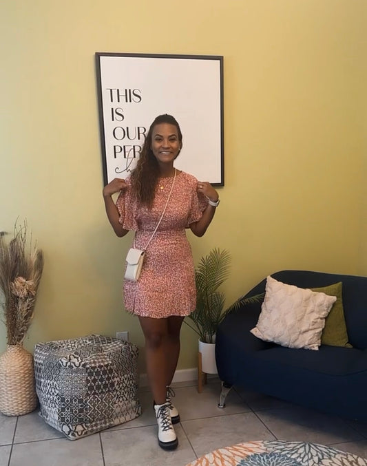 Dusty Pink Floral Mini Dress