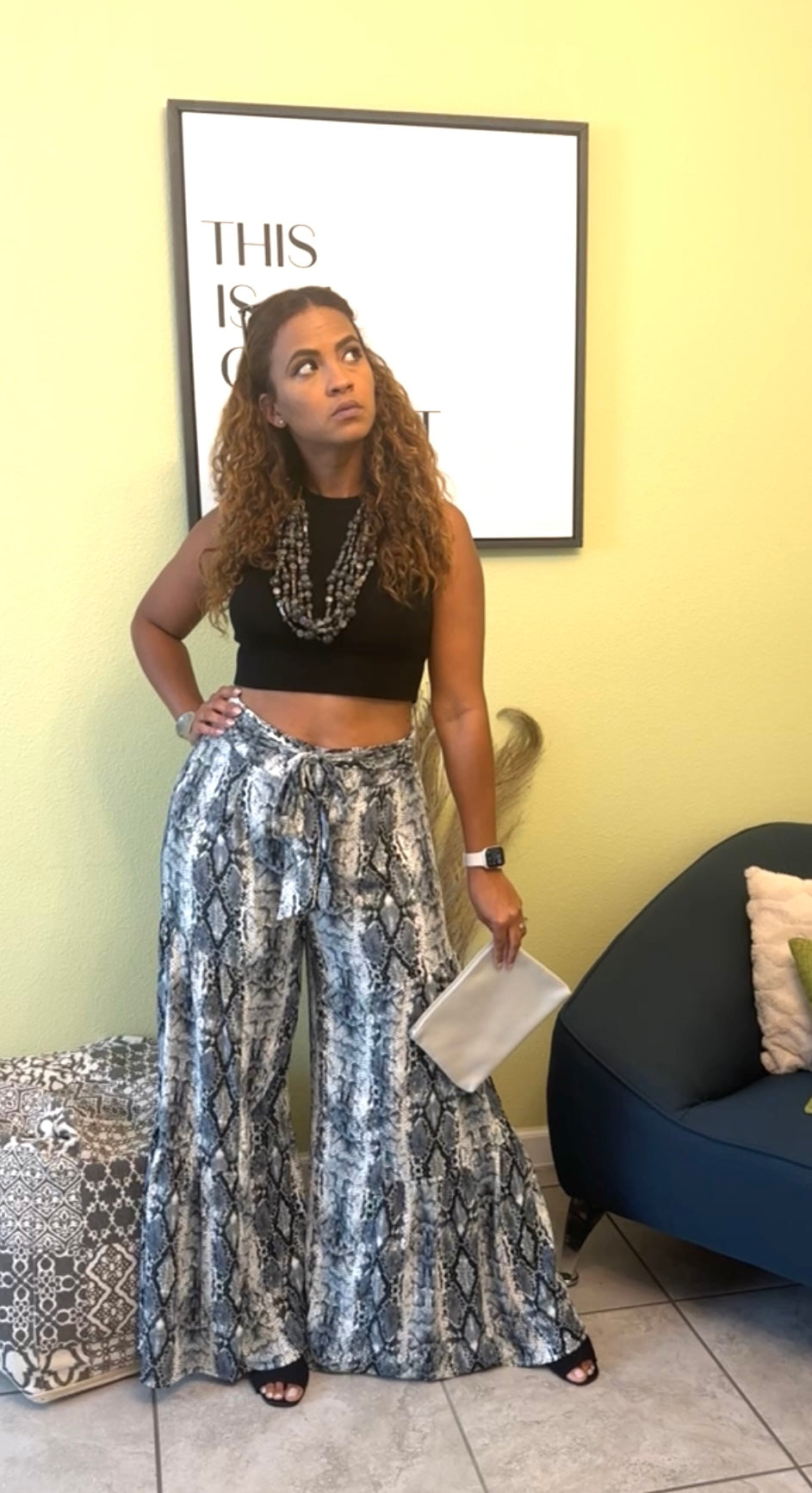 Animal Print Wide Leg Pants
