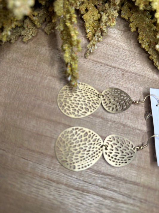 Stenciled Leaf Earrings