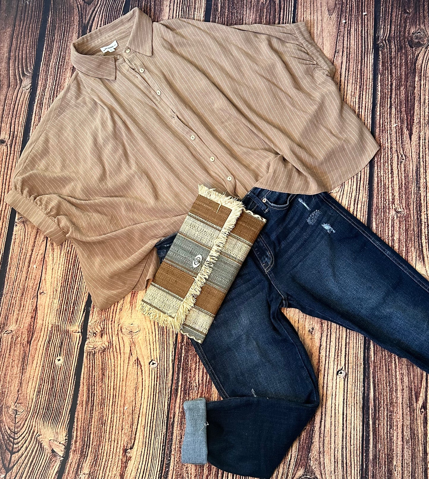 Camel Luxe Oversized Shirt