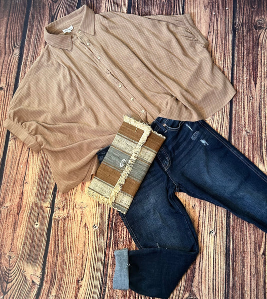 Camel Luxe Oversized Shirt