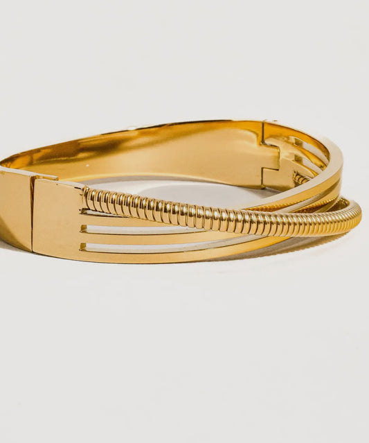 Brisa 18K Gold Non-Tarnish Chain Bangle Bracelet