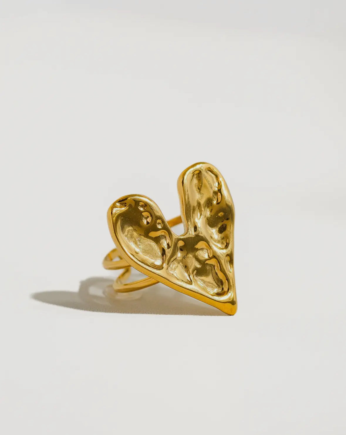 Yes! 18K Gold-Plated Adjustable Abstract Heart Ring
