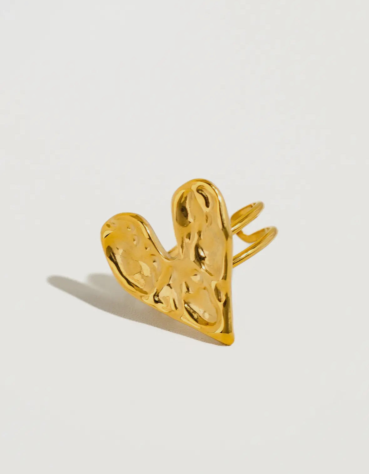 Yes! 18K Gold-Plated Adjustable Abstract Heart Ring