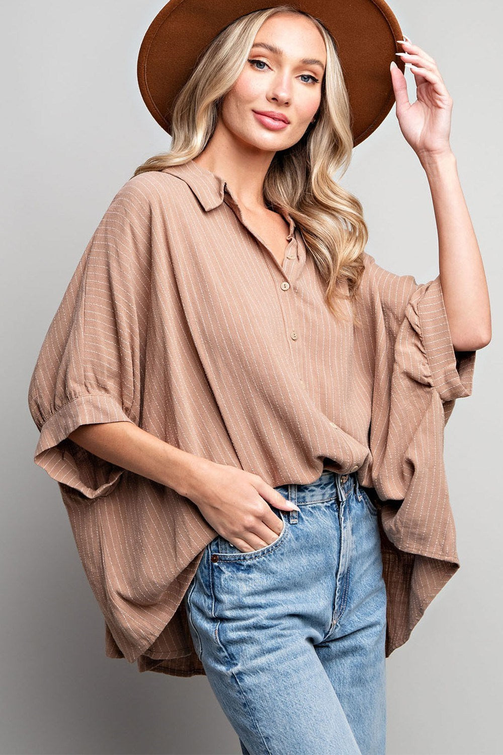 Camel Luxe Oversized Shirt