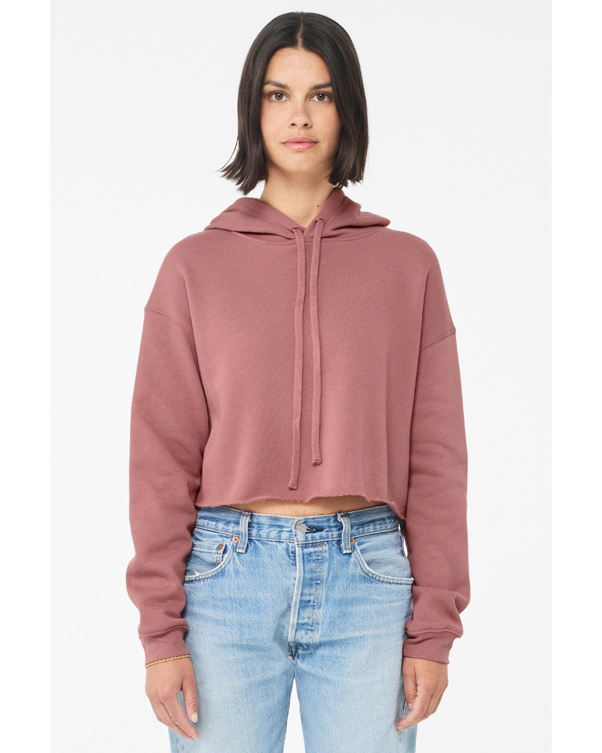 Ladies Cropped Fleece Hoodie