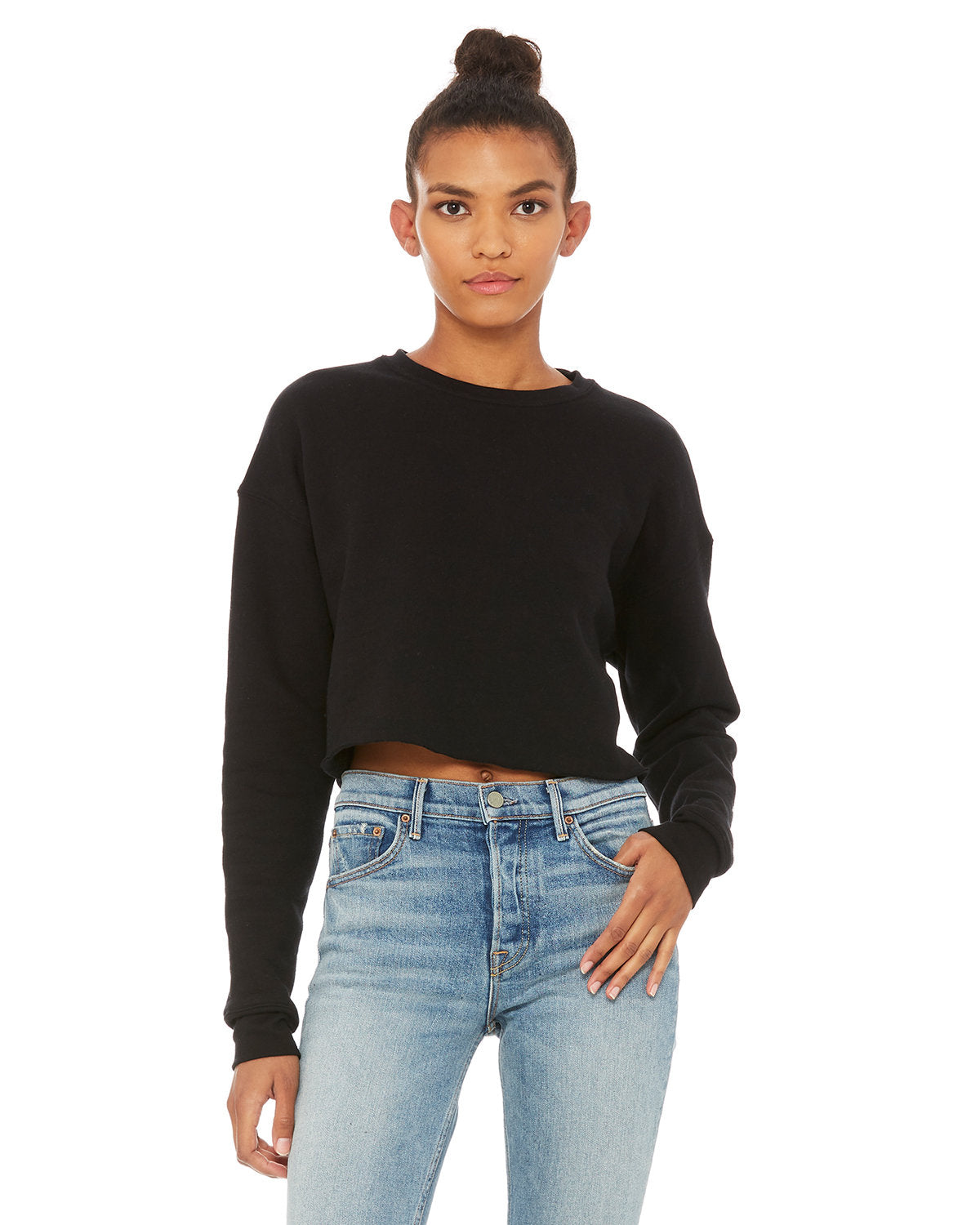 Ladies Cropped Fleece Crew