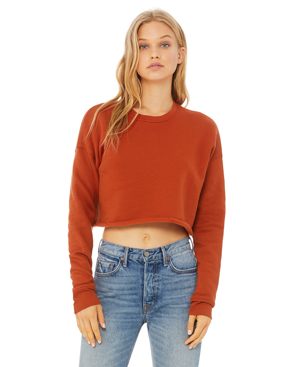 Ladies Cropped Fleece Crew